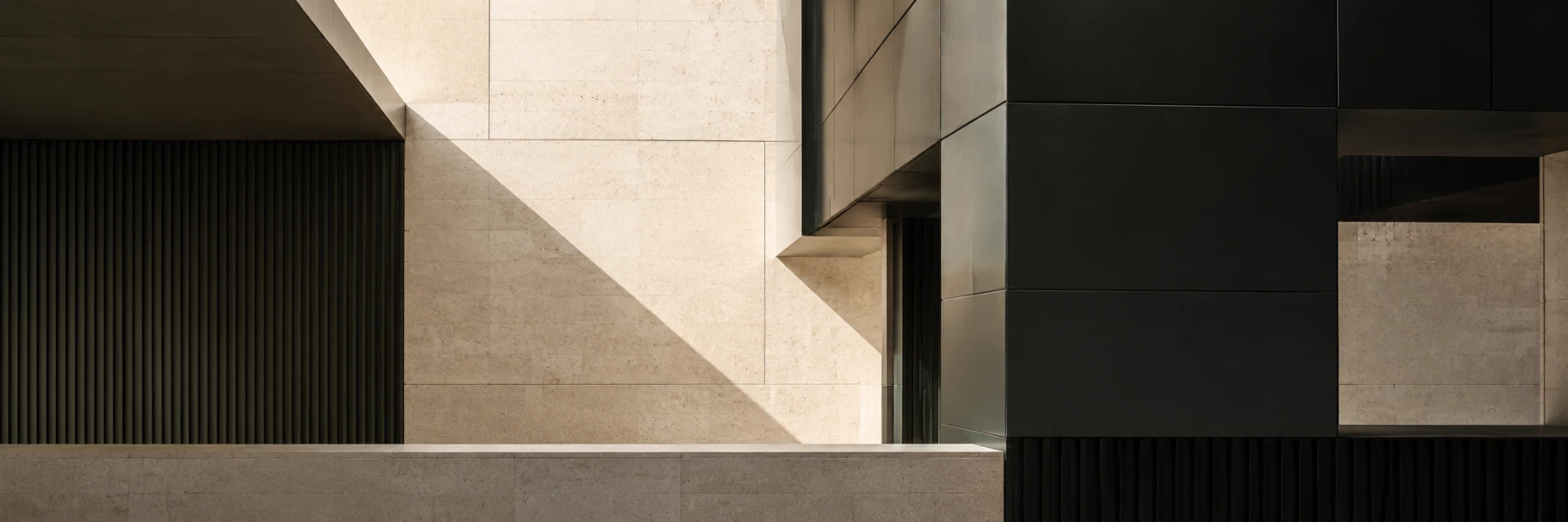 Composición arquitectónica que representa estructura, precisión y conocimiento convertido en una base reutilizable.